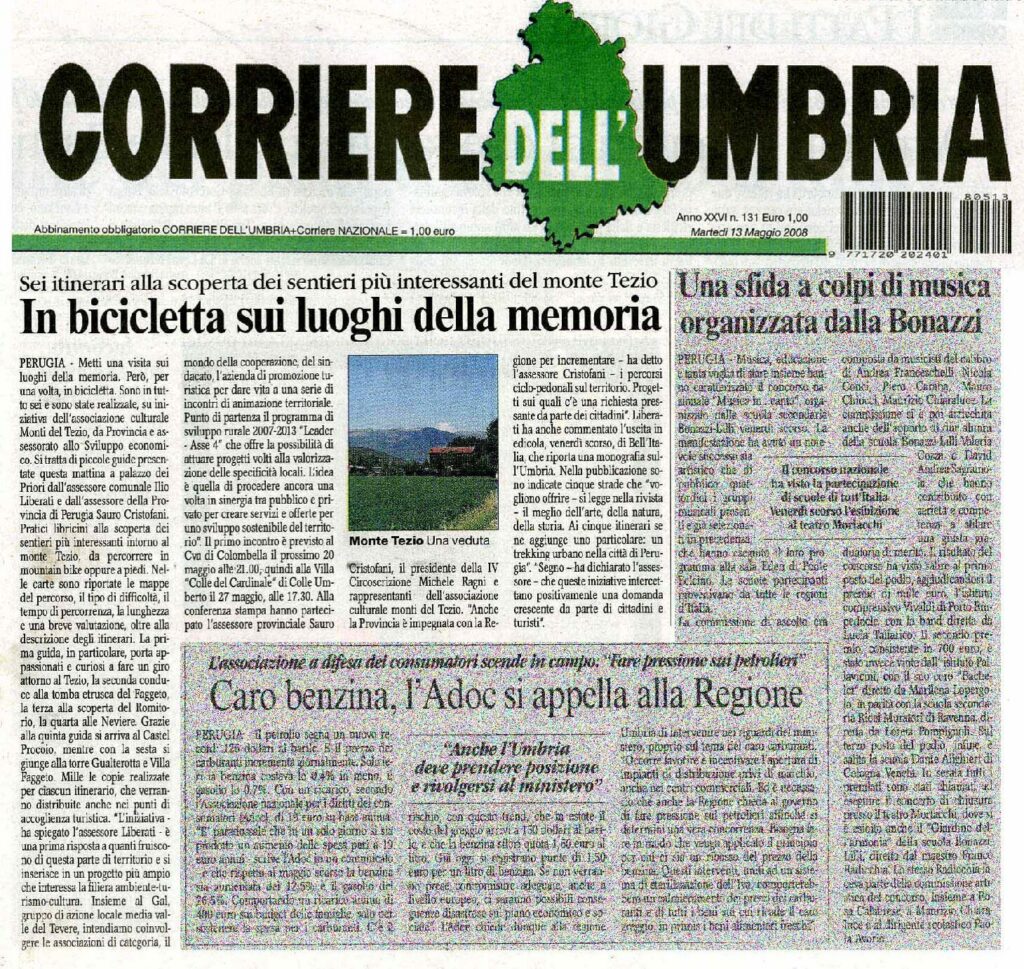 thumbnail of 13.05.2008 Corriere dell’Umbria – In bicicletta sui luoghi della memoria