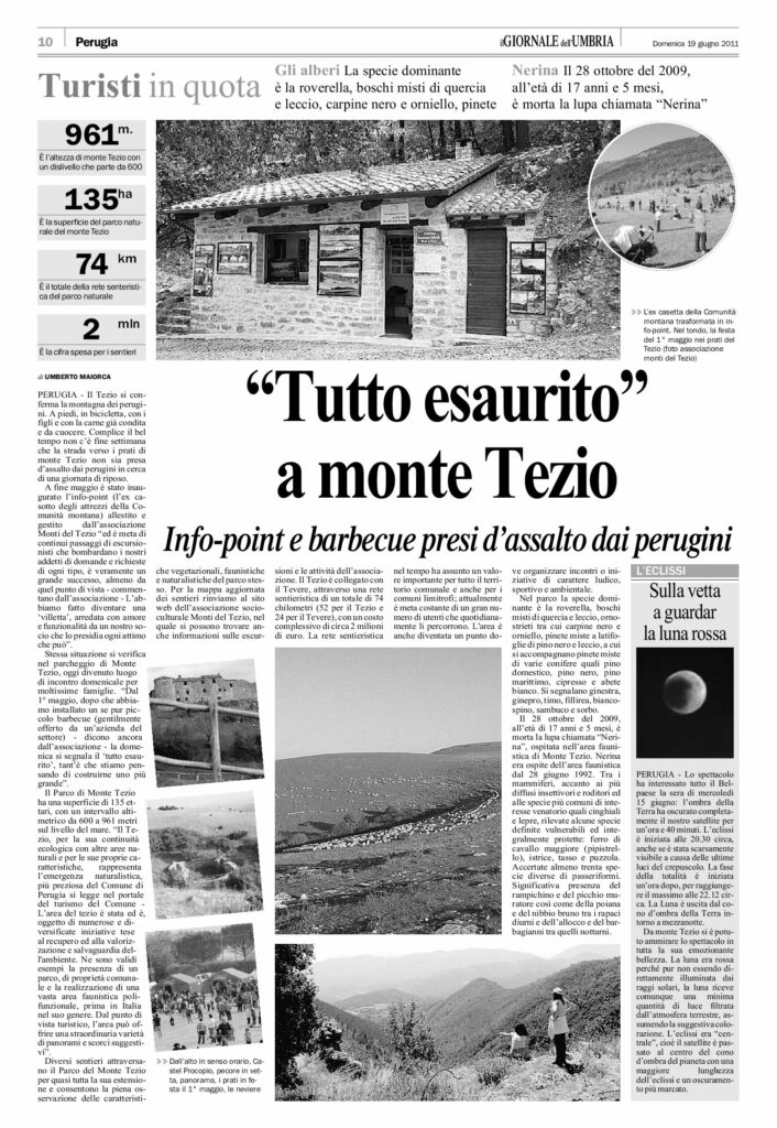 thumbnail of 19.06.2011 Giornale dell’Umbria, Tutto esaurito a Monte Tezio