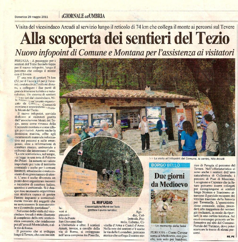 thumbnail of 29.05.2011 Giornale dell’Umbria – Alla scoperta dei sentieri del Tezio