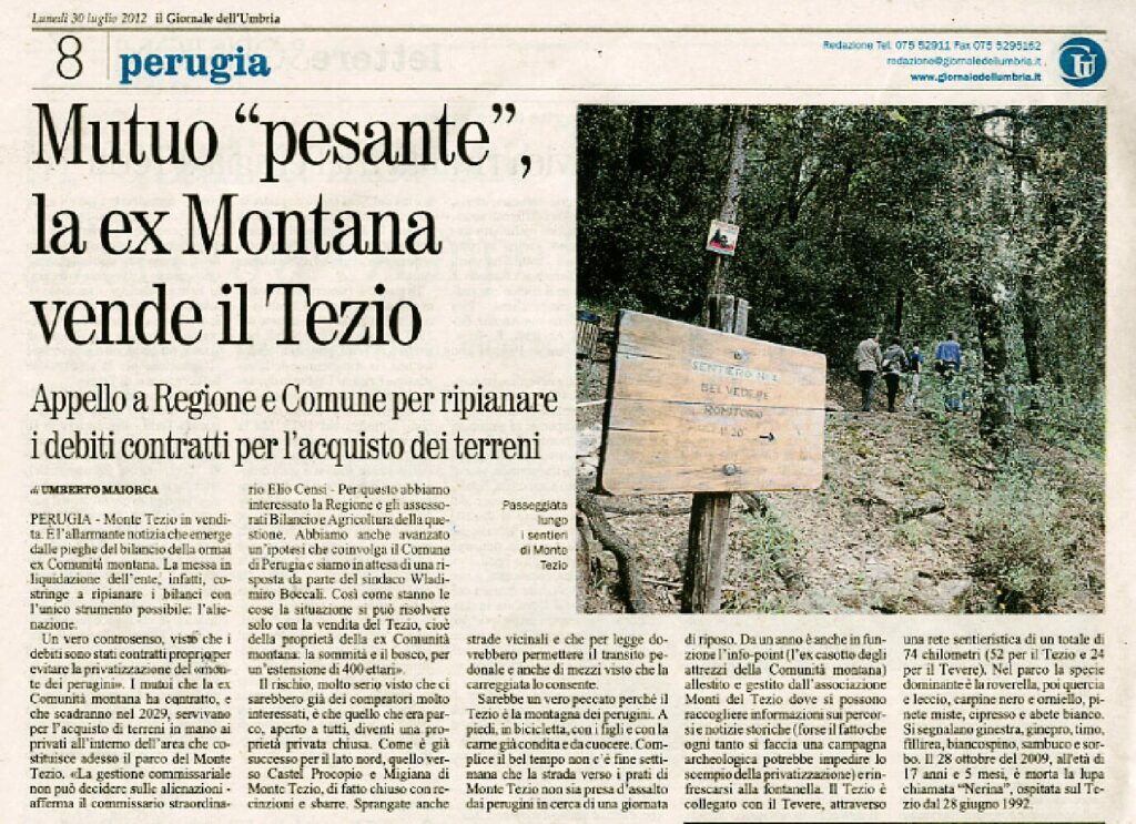 thumbnail of 30.07.2012 Giornale dell’Umbria – Mutuo pesante, la ex Montana vende il Tezio