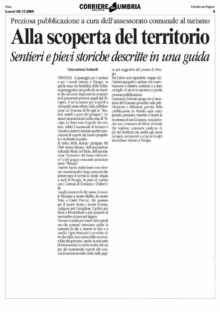 thumbnail of Corriere dell’Umbria – Alla scoperta del territorio