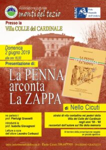 Presentazione del Libro “La Penna arconta la Zappa” di Nello Cicuti – Domenica 2 giugno 2019