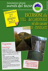 Escursione Villa del Colle del Cardinale e alle cascate Sambro e Innigati – 27 giugno 2021